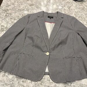 Talbots Black and White Checkered Blazer